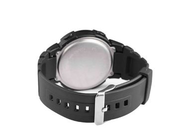 La PU encajona el reloj antichoque del deporte de la prenda impermeable del LCD del negro/el reloj para hombre