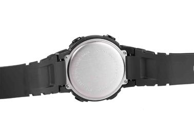 La PU encajona el reloj antichoque del deporte de la prenda impermeable del LCD del negro/el reloj para hombre