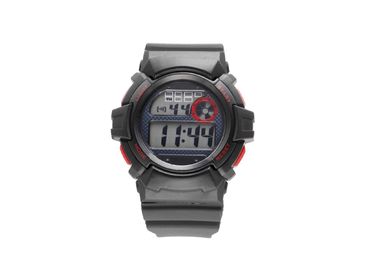 Reloj negro del deporte de la prenda impermeable del LCD del movimiento de Japón con el contraluz del EL/la caja del ABS