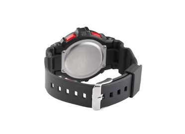 Reloj negro del deporte de la prenda impermeable del LCD del movimiento de Japón con el contraluz del EL/la caja del ABS