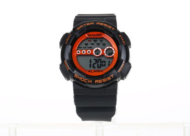 Rojo marque la banda impermeable de la PC de la caja de acero inoxidable del reloj de 30 deportes de M Digital