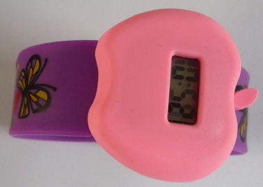 Apple caso púrpura bofetada pulsera silicona pulsera relojes con movimiento de cuarzo exacto