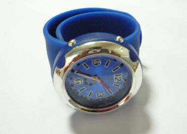 Pulsera de silicona de goma grande de bofetada de cara azul relojes con resistente al agua para niños