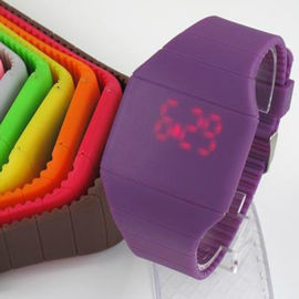 Pantalla táctil para hombre/para mujer amarilla de Digitaces LED de la pulsera del silicón de los deportes