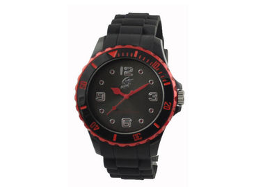 Banda unisex de la gota del reloj tres de la pulsera del silicón con plata encima del número