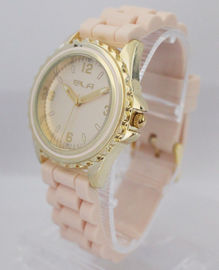 Reloj blanco resistente para las muchachas, LOGOTIPO del cuarzo del silicón del modelo del dial de agua modificado para requisitos particulares en el dial