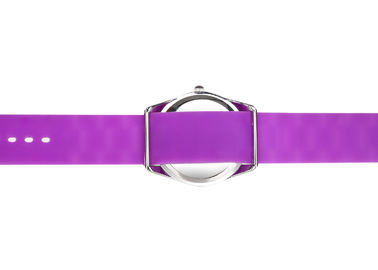 Prenda impermeable de señora Silicone Wristband Watches del diamante de la jalea, correa rosada de Hermosa