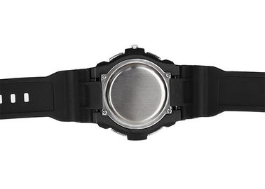 Reloj multifuncional del deporte del diseño de la exhibición dual análoga-digital oscura de la prenda impermeable