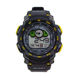 Prenda impermeable multifuncional de la atmósfera de los relojes para hombre 3 de Digitaces del deporte negro simple