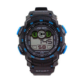 Prenda impermeable multifuncional de la atmósfera de los relojes para hombre 3 de Digitaces del deporte negro simple
