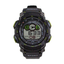 Prenda impermeable multifuncional de la atmósfera de los relojes para hombre 3 de Digitaces del deporte negro simple