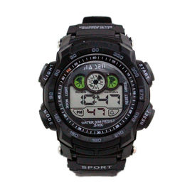 Prenda impermeable multifuncional de la atmósfera de los relojes para hombre 3 de Digitaces del deporte negro simple