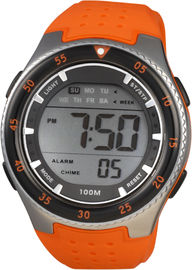 Reloj de Digitaces deportivo redondo de los señores de los hombres con el cronógrafo resistente de agua del 100m