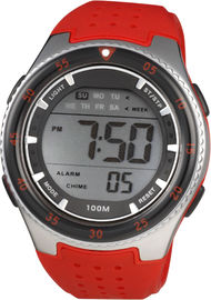 Reloj de Digitaces deportivo redondo de los señores de los hombres con el cronógrafo resistente de agua del 100m