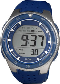 Reloj de Digitaces deportivo redondo de los señores de los hombres con el cronógrafo resistente de agua del 100m