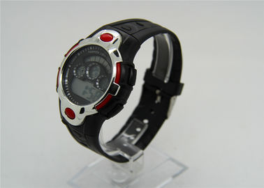 Reloj digital multifuncional de los deportes con la correa plástica del PVC del vidrio