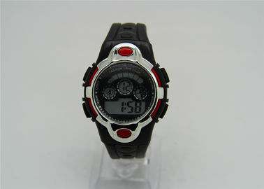 Reloj digital multifuncional de los deportes con la correa plástica del PVC del vidrio